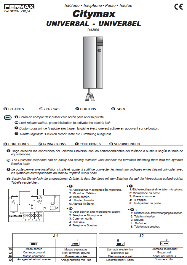 Fermax Citymax Universal Ref. 8039