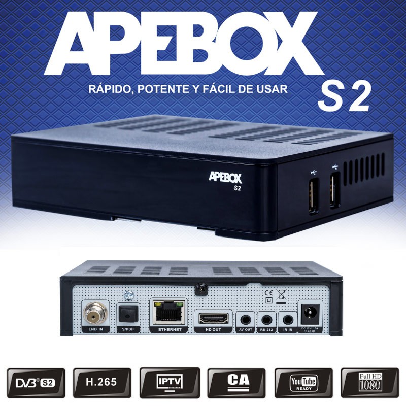 Receptor IPTV y Satélite APEBOX S2