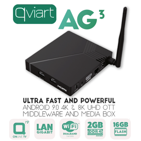 Receptor IPTV 4K Qviart AG Android 7.0 WiFi BLANCO