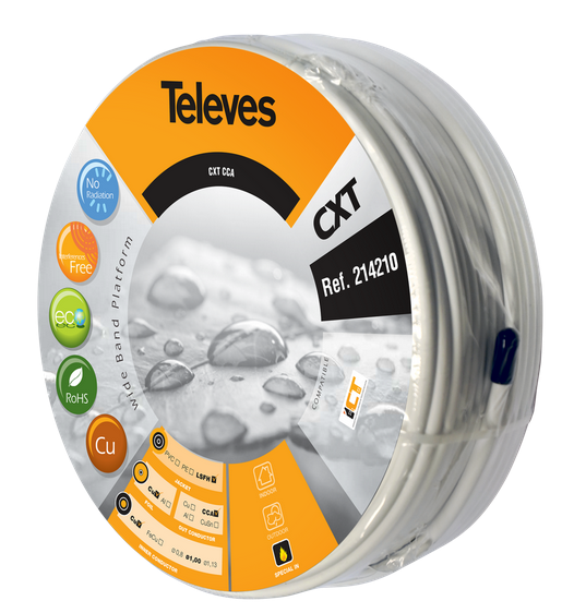 Rollo de cable de 100 metros de cable coaxial 214210 de Televes