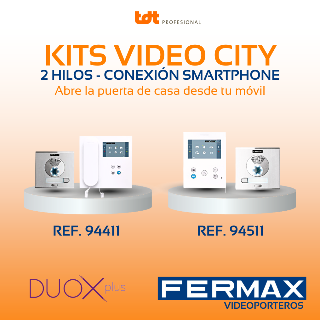 Kit Videoportero DUOX 2 hilos conexión smartphone 94411 94511 FERMAX
