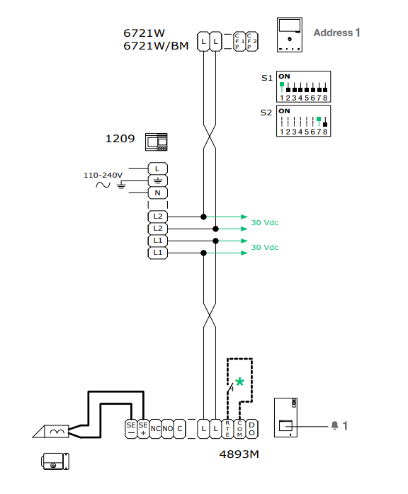 configuracion unifamiliar videoportero quadra comelit por defecto Kit videoportero 8461V con monitor 6721W Derivador 1214 alimentador 1209 y placa 4893M