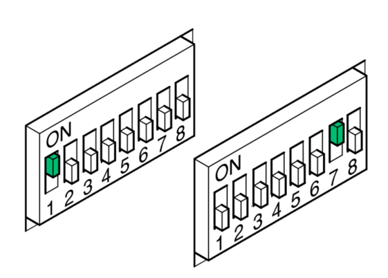 dip switch 1 y 2 monitor videoportero quadra comelit vivienda