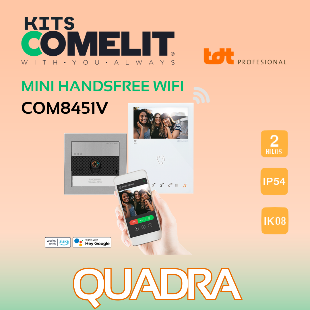 8451V kit videoportero COMELIT QUADRA wifi mini manos libres