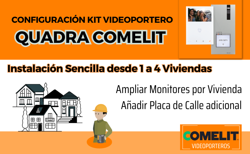 configuracion sencilla videoportero quadra comelit 1 a 4 viviendas