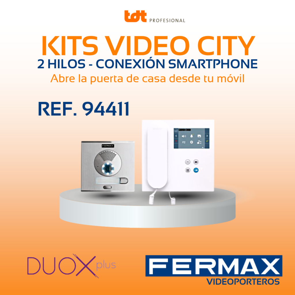Kit Videoportero Fermax Conexión Smartphone DUOX 2 hilos control remoto 94411 app Blue Fermax
