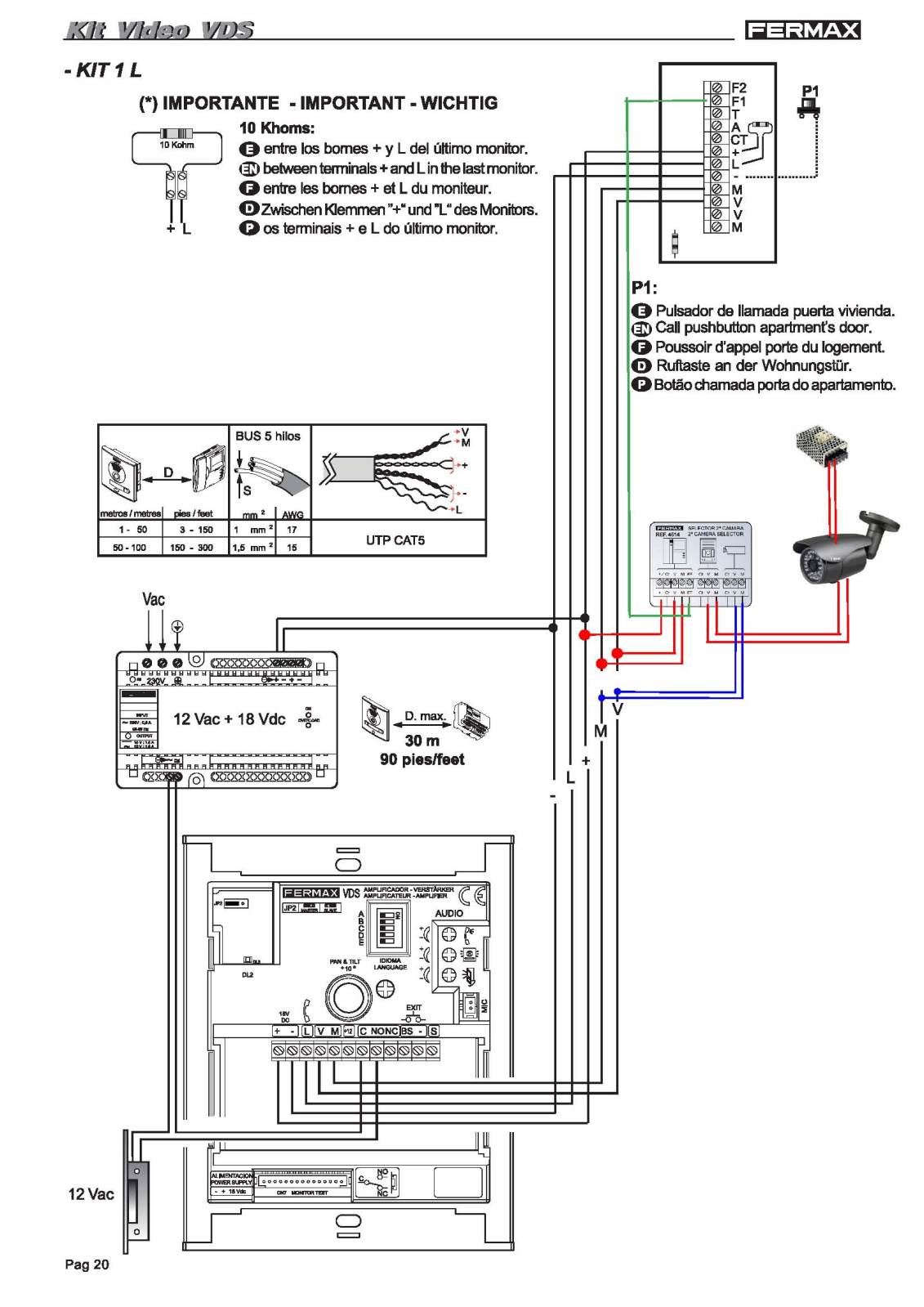 Video portero FERMAX Veo con interfono conectado a wifi para 4