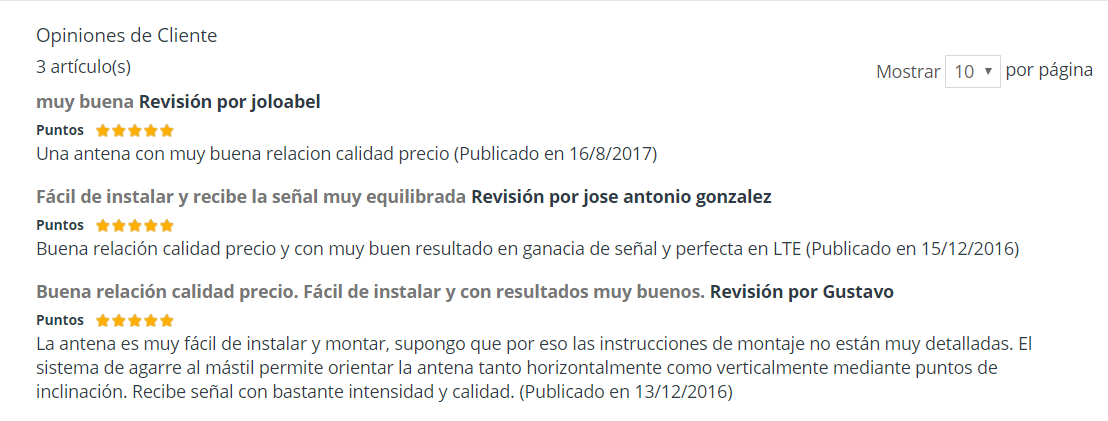 Opiniones de clientes sobre la antena TDT LTB TBK de Tecatel