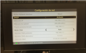 Comprobación configuración red Receptor Atlas HD-200SE