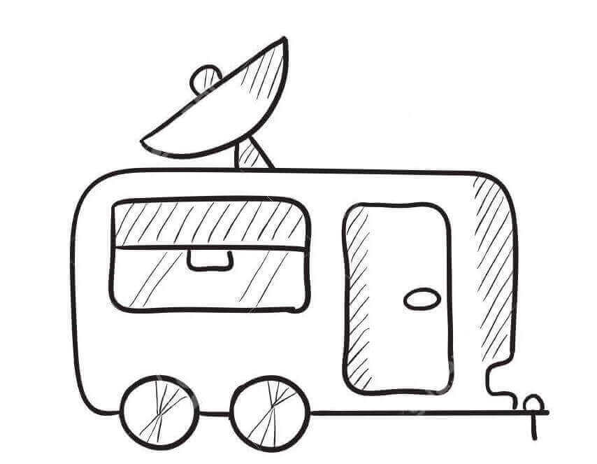 Logo caravana con antena parabólica