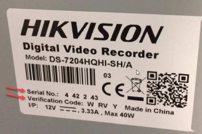 Número de serie de grabador DVR de HIKVISION para ver el contenido de un grabador HIKVISION desde el móvil