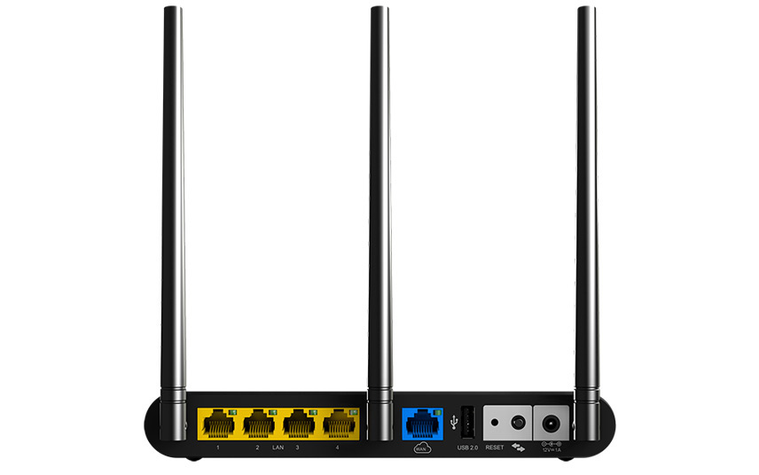 ROUTER WI-FI DUAL BAND DE 750 MBITS parte trasera