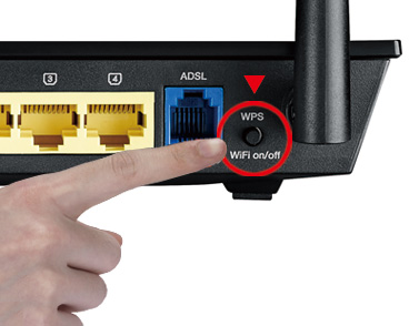 Parte trasera router indicando botón WPS