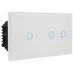 Kit con Panel Doble e Interruptor 3 Botones Blanco de A-SMARTHOME