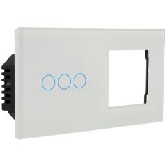 Kit with Panel and Frame and Switch 3 Buttons White by A-SMARTHOME