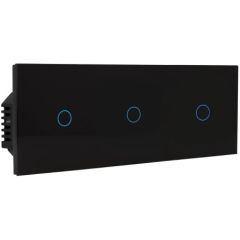 Kit con Panel Triple e Interruptor 3 Botones Negro de A-SMARTHOME