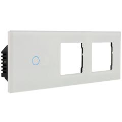 Kit with Triple Panel and Double Frame and 1 White Button Switch by A-SMARTHOME