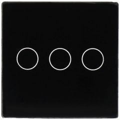 Panel de Interruptor Simple con 3 Botones Negro de A-SMARTHOME