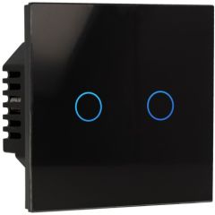 Kit con Panel e Interruptor 2 Botones Negro A-SMARTHOME