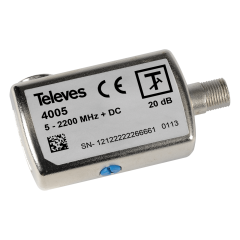 Atenuador Regulable de 0 a 20dB c/paso DC 5-2200 MHz 4005 Televes