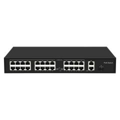 Switch 27 Ports 10/100 24 POE+ and 2 Uplink 1Gb + 1 SFP 300W Rack by Hikvision
