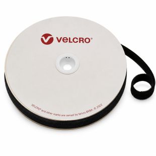 Cinta VELCRO ONE-WRAP negra de 10 mm x 25 m para organización y gestión de cables