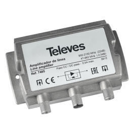 Amplificador De Línea TDT Televes 13dB - 1 Entrada/1 Salida, Filtro LTE 5G, Para Mejorar La Señal De Televisión
