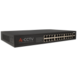 Switch 24 Puertos 10/100/1000 POE y 2 Uplink 1 Gb 250W de A-CCTV