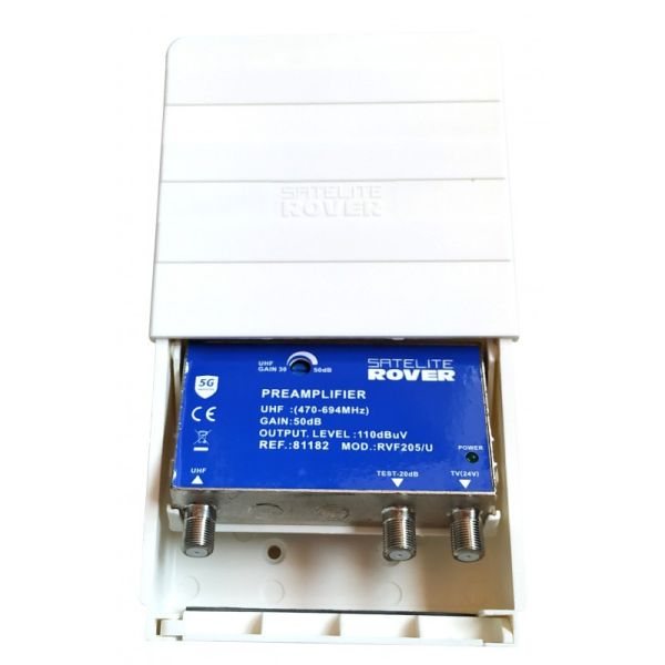 Amplificador DE Antena TV TDT para Interior Rover 30 dB con Filtro rechazo  5G