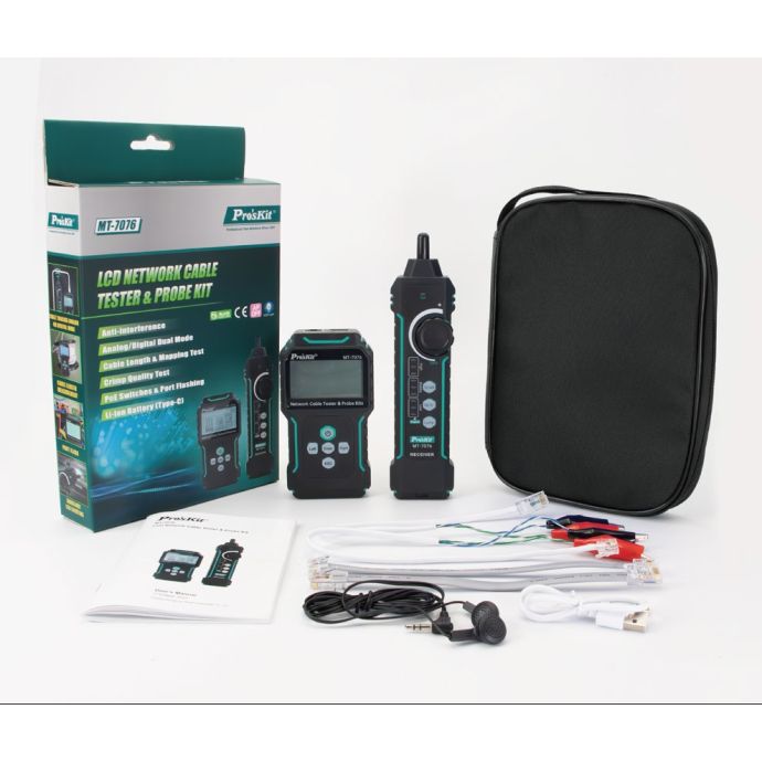 Proster Network Cable Tester With LCD & POE Function - Tests Ethernet, RJ11, Voltage, Finds Lines