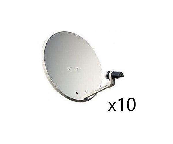 Tecatel Kit de Antena Parabólica de 60 cm LNB y soporte Blanco