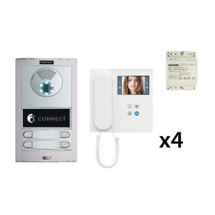 Kit DUOX para 4 Viviendas con Monitor (2 hilos) de Fermax
