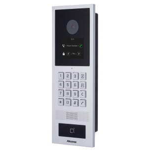 Placa de Videoportero IP2Mpx POE+ Lector de Tarjetas EM/M, NFC, PIN de Akuvox