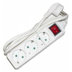 Terminal 3 sockets with white colored switch