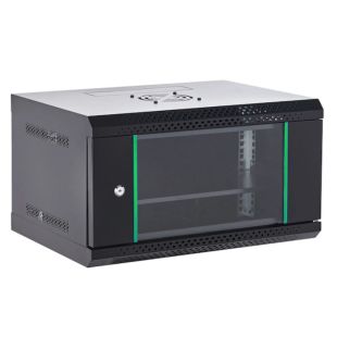 Rack Mural 19'' 4U 600x450 Puerta de Cristal 1 Bandeja de Powergreen