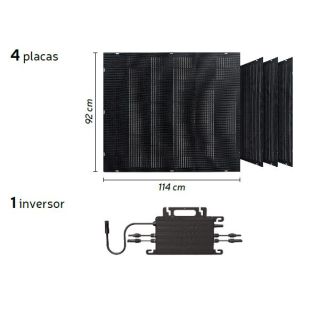 Kit Solar para Balcon con 4 Placas Flexibles 800W de Engel