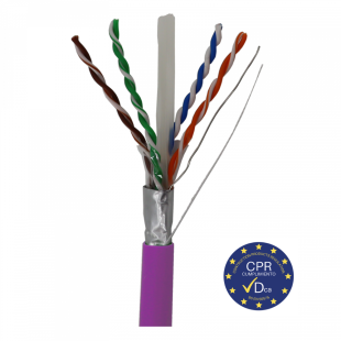 Cable de datos STP CAT6A Dca Cu LSFH Violeta Bobina 500m de Televes