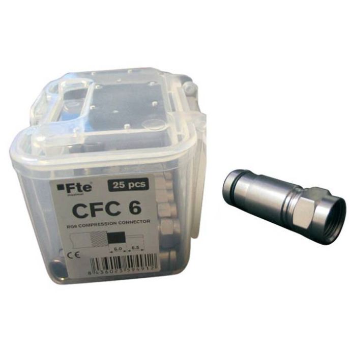 Conector F de compresión para cable coaxial RG6