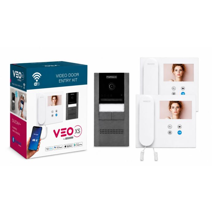 Fermax FER7756 Cora kit with two VEO WiFi monitors and CoraKit panel for two homes