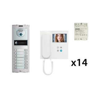 Kit Duox Connect 14 Viviendas con Monitor (2 hilos) de Fermax
