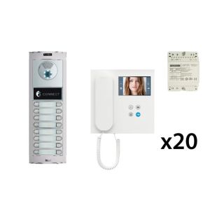 Kit Duox Connect 20 Viviendas con Monitor (2 hilos) de Fermax

