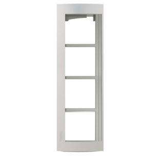 Marco soporte Tegui Sfera New 4 módulos TEG376640 en ABS color plateado para placas de portero electrónico