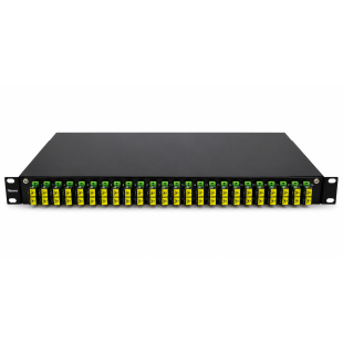 Bandeja FO 19'' Extraible 1U de 24 Puertos SC/APC Simplex 24 Pigtails SC/APC con Adaptadores SC y PIGTAILS SC/APC  de Televes