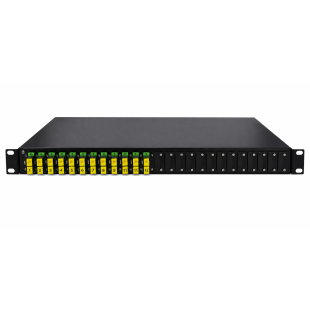 Bandeja FO 19'' Extraible 1U de 12 Puertos SC/APC Dúplex de Televes