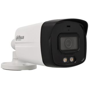 Cámara Bullet Híbrida 8Mpx Fija 3.6mm Luz Blanca 40m de Dahua