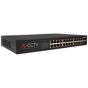 Switch 24 Puertos 10/100/1000 POE y 2 Uplink 1 Gb 250W de A-CCTV