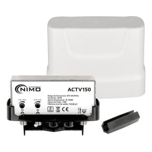 Amplificador de mástil NIMO ACTV150 abierto con carcasa exterior y filtro 5G