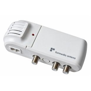 Amplificador interior Surmedia SMA205G 25dB VHF-UHF 5G con 2 salidas para señal TDT