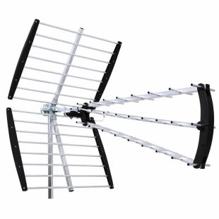 Antena exterior Electro DH Vega de 27 elementos con ganancia de 18 dB para recepción de televisión digital TDT HDTV con protección 5G y LTE.