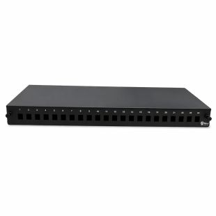 Bandeja Fibra Óptica 19" Extraible 1U de 24 Puertos Simplex Vacía + Cassete de 30cm Fondo de Bitel